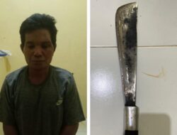 Pria Mabuk Bawa Parang Diringkus Polisi di Lontar Kotabaru