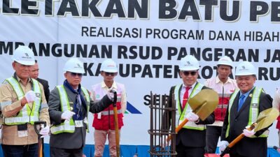 Tingkatkan Layanan Kesehatan, Bupati Letakkan Batu Pertama Pembangunan RSUD PJS Kotabaru