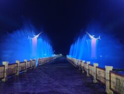 Atraksi Air Mancur Menari di Siringlaut Kotabaru Hibur Wisatawan