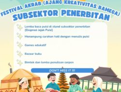 Festival Akrab, Stand Subsektor Penerbitan Akan Menggelar Banyak Kegiatan