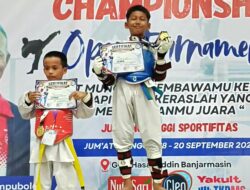 Top! Siswa SD Kotabaru Raih Medali Emas di Taekwondo Academy Championship Open Tournament Banjarmasin