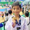Bikin Bangga, Atlet Cilik Teakwondo Kotabaru M Gibran Sukses Raih Medali Emas