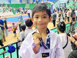 Bikin Bangga, Atlet Cilik Teakwondo Kotabaru M Gibran Sukses Raih Medali Emas