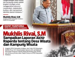 Dorong Ekonomi Lokal, Mukhlis Rivai Sampaikan Laporan Akhir Raperda Desa Wisata Kotabaru